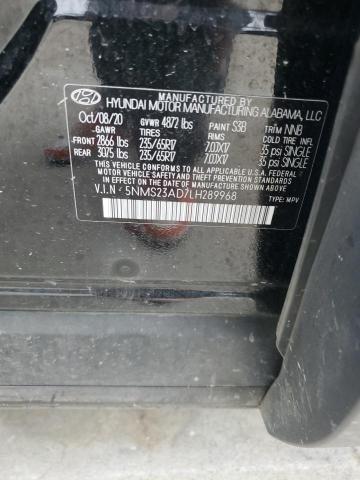 2020 HYUNDAI SANTA FE SE 5NMS23AD7LH289968