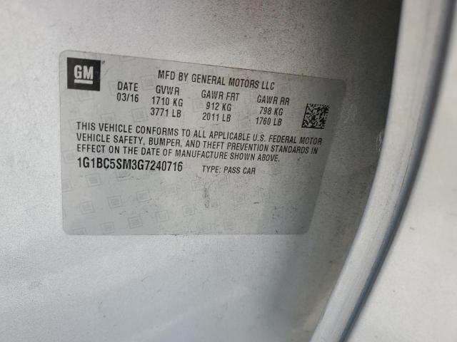 2016 CHEVROLET CRUZE LS 1G1BC5SM3G7240716