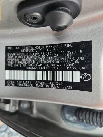 2017 LEXUS ES 350 58ABK1GG6HU057694