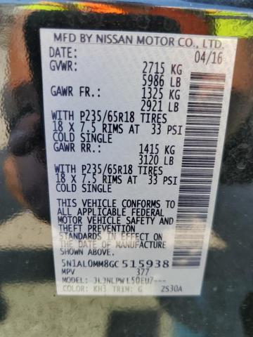2016 INFINITI QX60 5N1AL0MM8GC515938