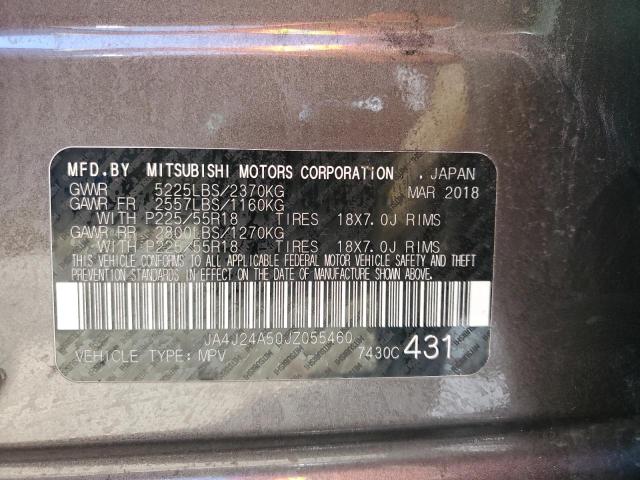 2018 MITSUBISHI OUTLANDER JA4J24A50JZ055460