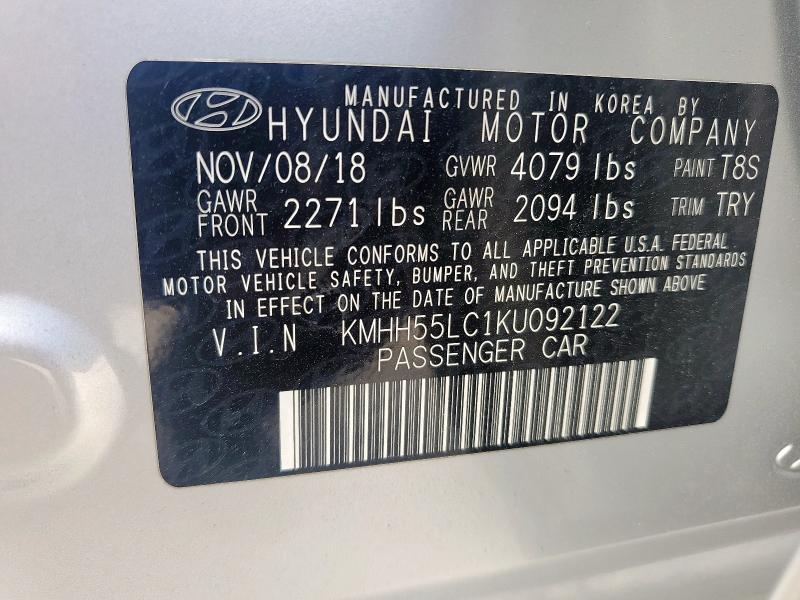 2019 HYUNDAI ELANTRA GT KMHH55LC1KU092122