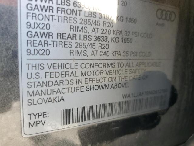 2021 AUDI Q7 PREMIUM WA1LJAF79MD012290