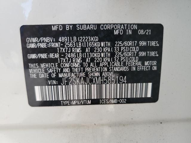 2021 SUBARU FORESTER PREMIUM JF2SKAJCXMH585194