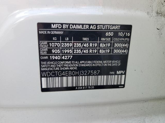 2017 MERCEDES-BENZ GLA 250 - WDCTG4EB0HJ327587