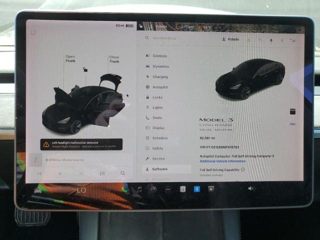 2021 TESLA MODEL 3 - 5YJ3E1EB6MF978783