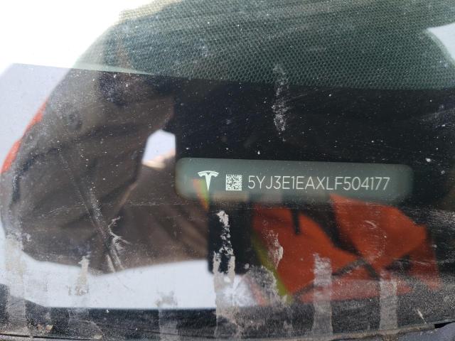2020 TESLA MODEL 3 5YJ3E1EAXLF504177