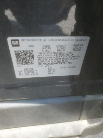 2022 CHEVROLET EQUINOX RS 3GNAXMEV6NS227700