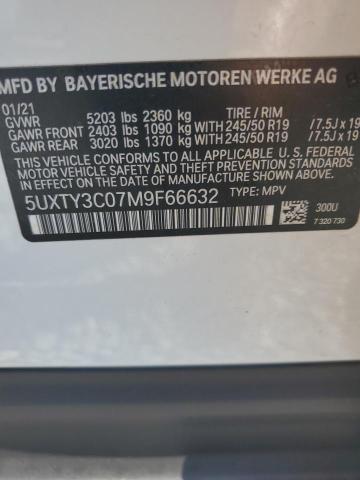 2021 BMW X3 SDRIVE30I 5UXTY3C07M9F66632