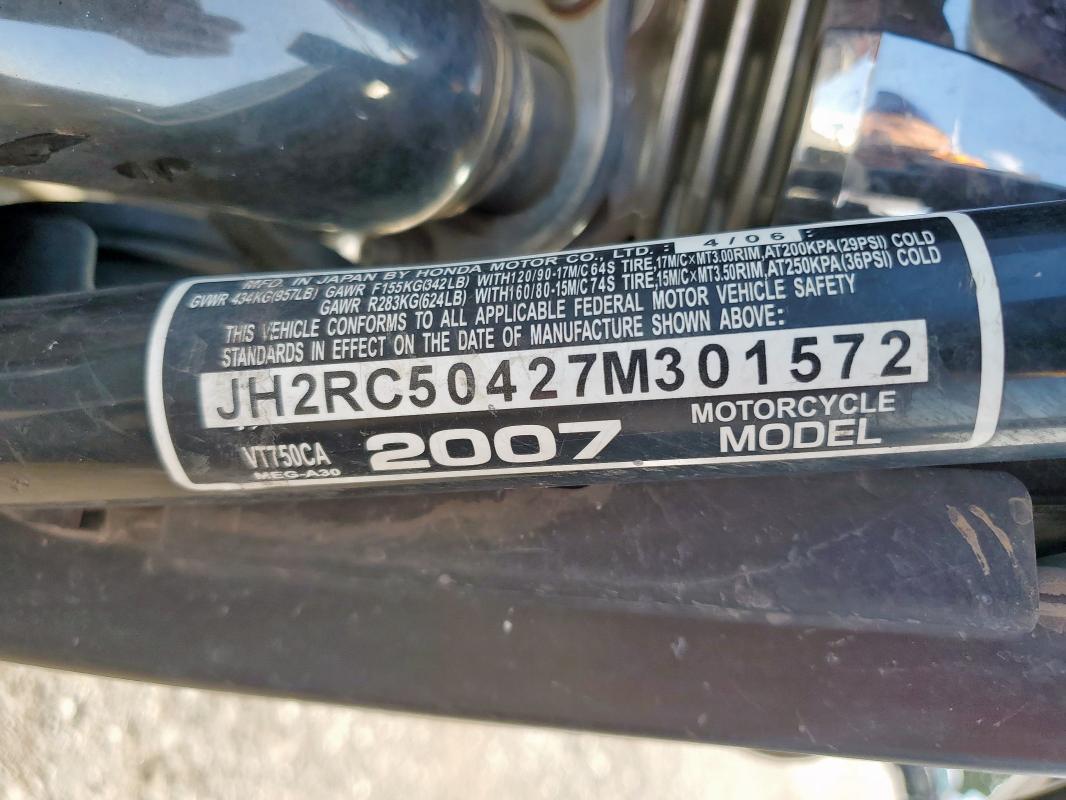 2007 HONDA VT750 #3293301438