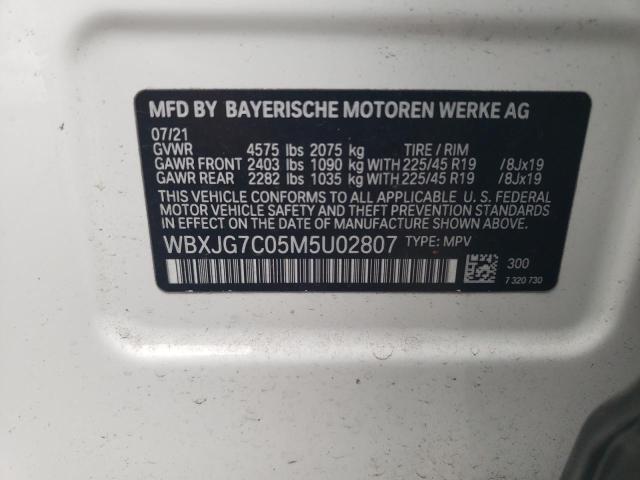 2021 BMW X1 SDRIVE2 - WBXJG7C05M5U02807
