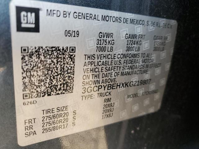 2019 CHEVROLET SILVERADO - 3GCPYBEHXKG219807