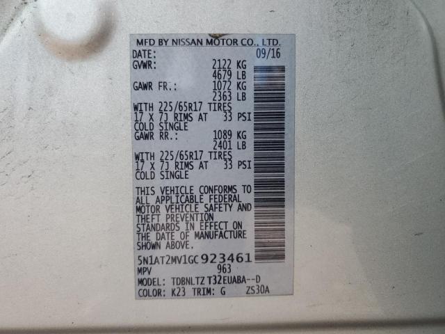 2016 NISSAN ROGUE S 5N1AT2MV1GC923461
