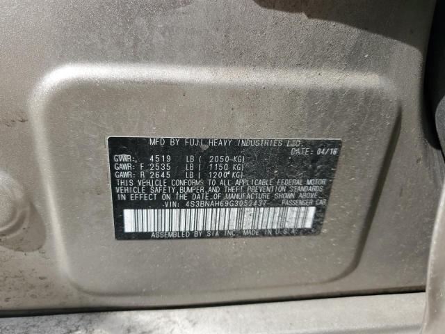 2016 SUBARU LEGACY 2.5 4S3BNAH69G3052437