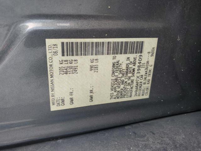 2018 NISSAN MAXIMA 3.5S 1N4AA6AP7JC398409