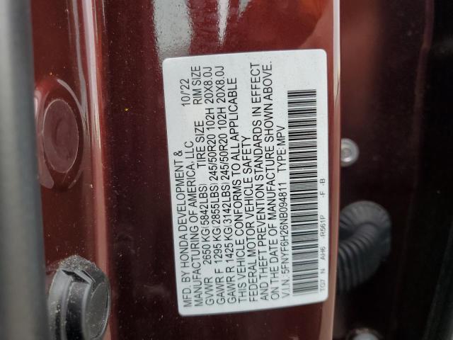 2022 HONDA PILOT SE 5FNYF6H26NB094811