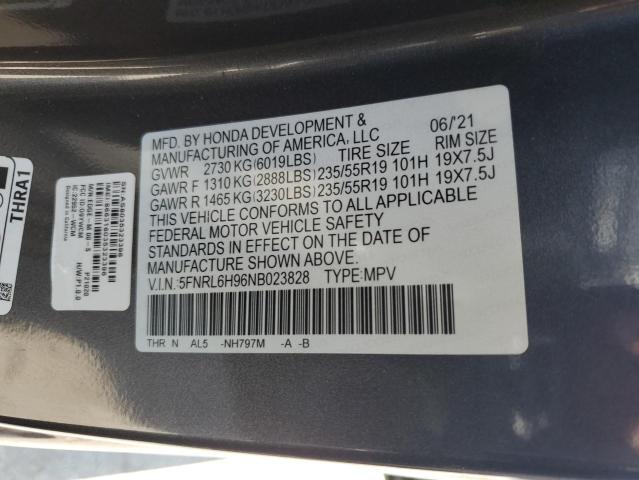 2022 HONDA ODYSSEY EL 5FNRL6H96NB023828