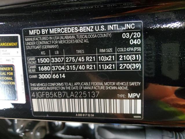 2020 MERCEDES-BENZ GLE 450 4M 4JGFB5KB7LA225137