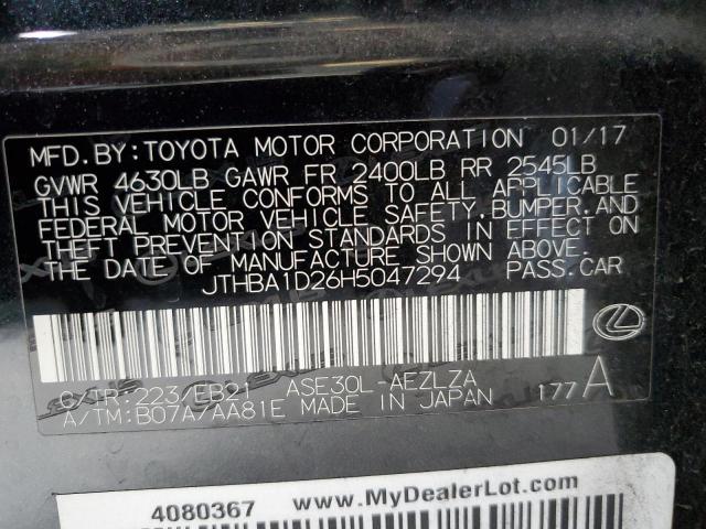 2017 LEXUS IS 200T JTHBA1D26H5047294