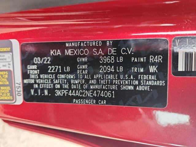 2022 KIA FORTE GT 3KPF44AC2NE474061