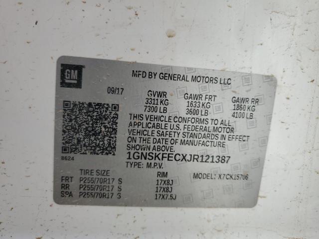 2018 CHEVROLET TAHOE SPEC 1GNSKFECXJR121387