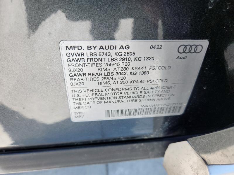 2022 AUDI SQ5 PREMIU - WA1A4AFY2N2103115