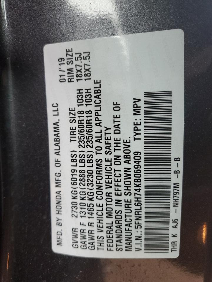 Lot #3237251263 2019 HONDA ODYSSEY EXL