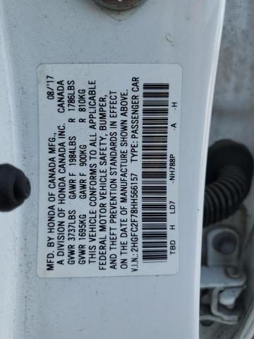 2017 HONDA CIVIC EX 2HGFC2F78HH566157