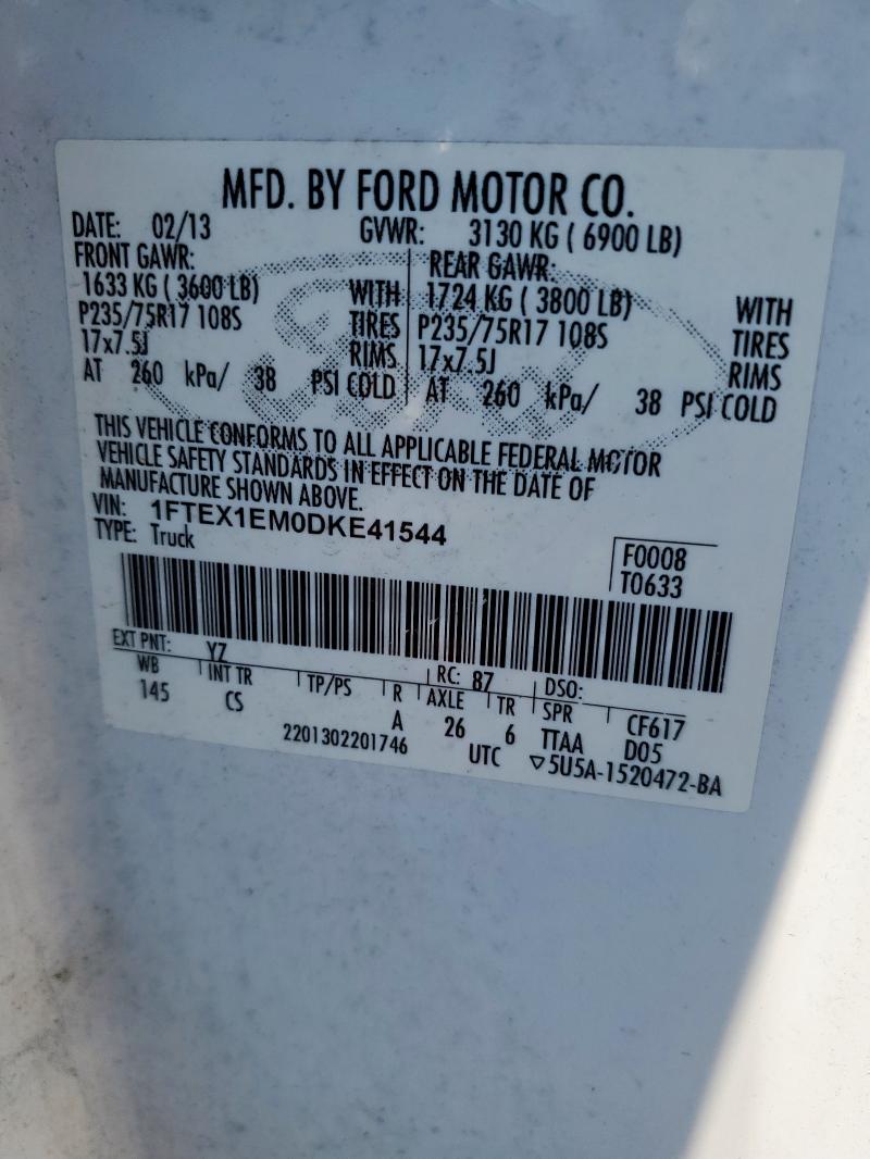 2013 FORD F150 SUPER CAB - 1FTEX1EM0DKE41544