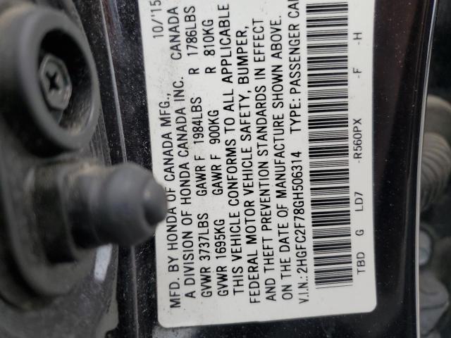 2016 HONDA CIVIC EX - 2HGFC2F78GH506314