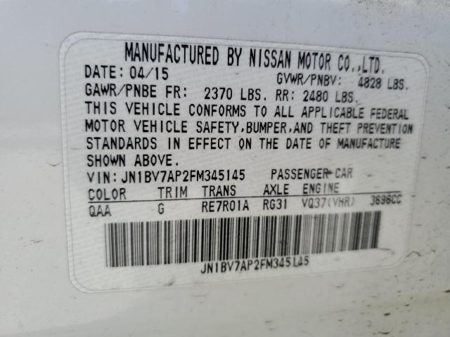 2015 INFINITI Q50 BASE JN1BV7AP2FM345145