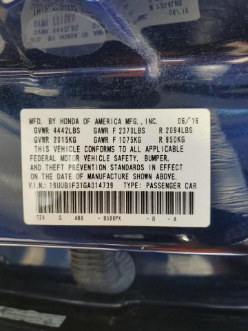 2016 ACURA TLX 19UUB1F31GA014739