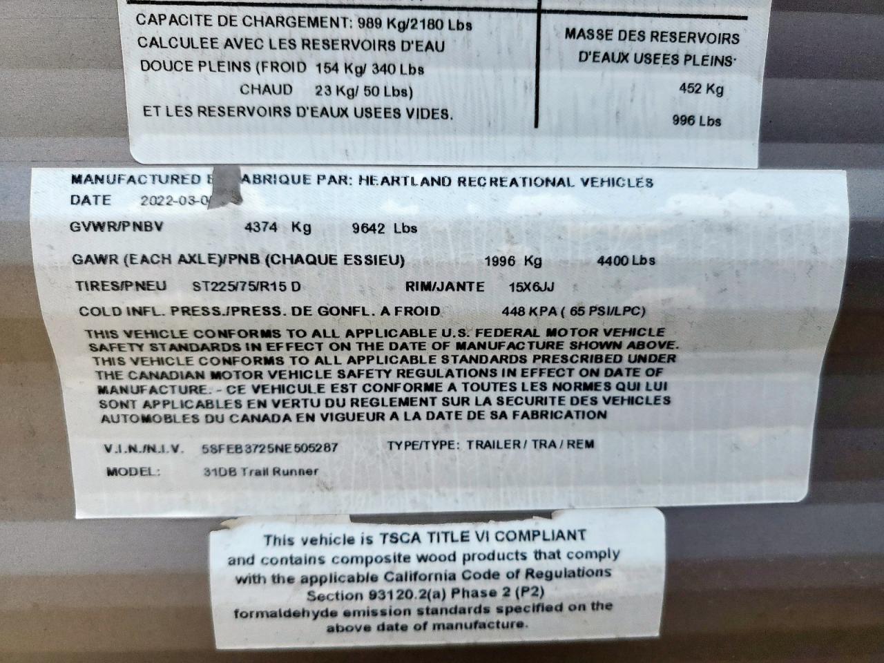 Lot #3279707915 2022 HEART LAND TRAIL RUNN