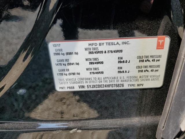2017 TESLA MODEL X 5YJXCDE24HF076826