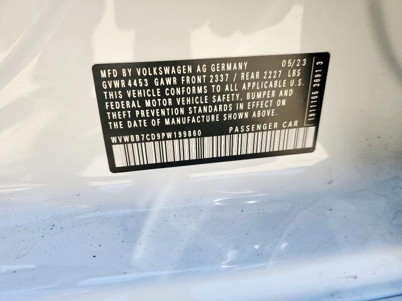 2023 VOLKSWAGEN GOLF R 20T WVWBB7CD9PW199860