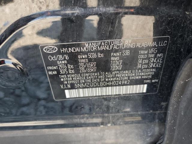 2017 HYUNDAI SANTA FE S 5NMZUDLB0HH024942