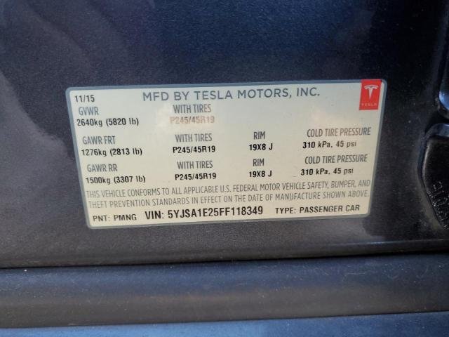 2015 TESLA MODEL S #3245754499