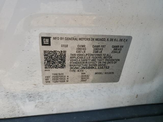 2019 CHEVROLET TRAX LS 3GNCJNSB9KL116753