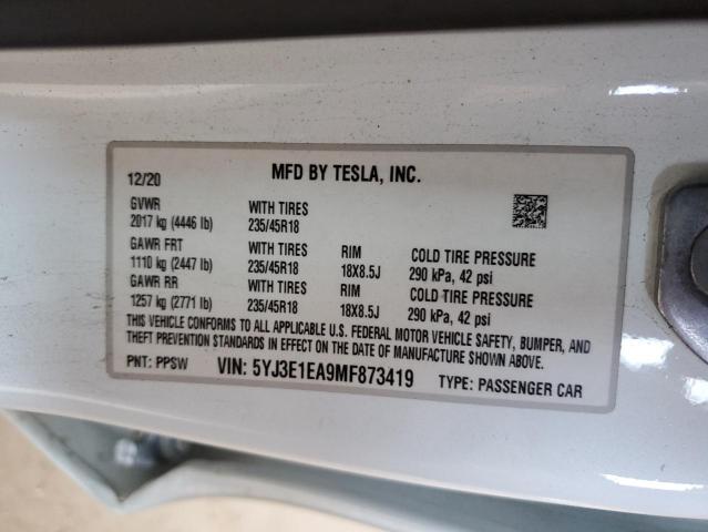 2021 TESLA MODEL 3 5YJ3E1EA9MF873419