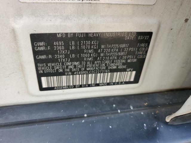 2012 SUBARU OUTBACK 3. - 4S4BRDLC2C2273165