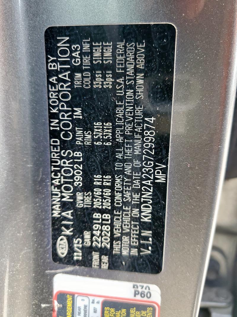 2016 KIA SOUL - KNDJN2A23G7299874