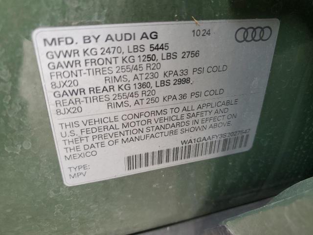 2025 AUDI Q5 PREMIUM 45 WA1GAAFY3S2027547