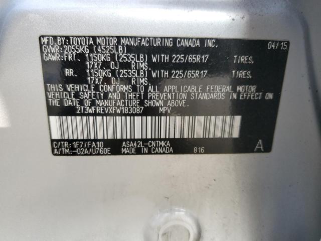 2015 TOYOTA RAV4 XLE - 2T3WFREVXFW183087