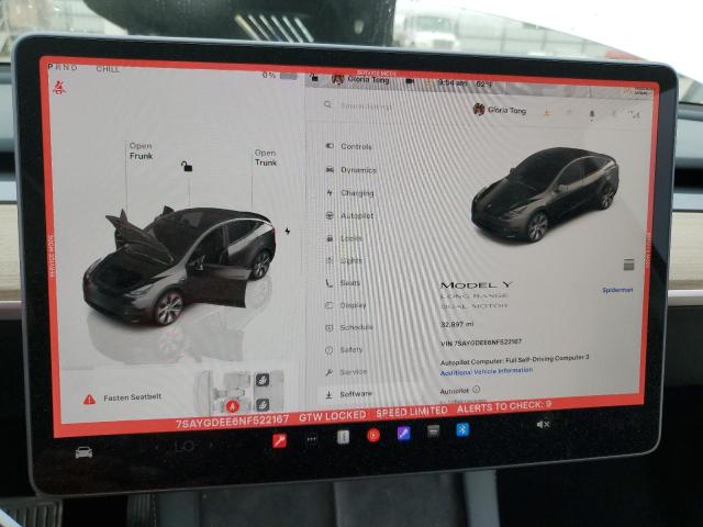 2022 TESLA MODEL Y 7SAYGDEE6NF522167