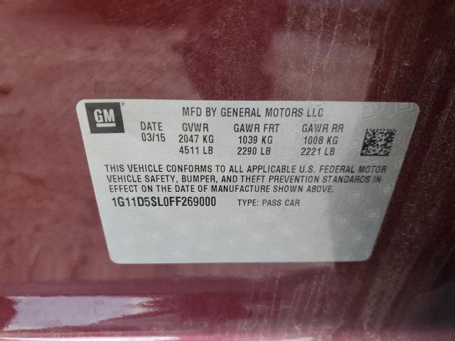 2015 CHEVROLET MALIBU 2LT 1G11D5SL0FF269000