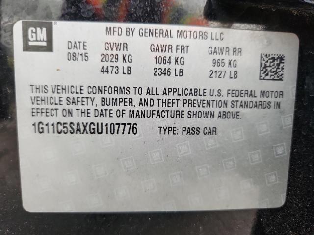 2016 CHEVROLET MALIBU 1G11C5SAXGU107776
