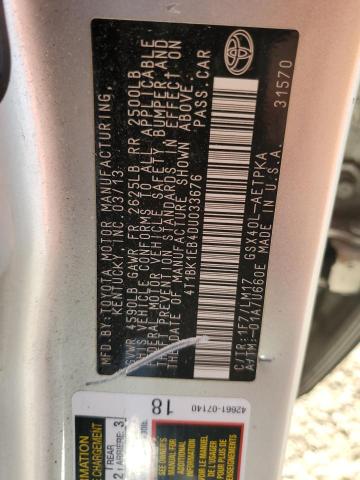 2013 TOYOTA AVALON BAS - 4T1BK1EB4DU033676