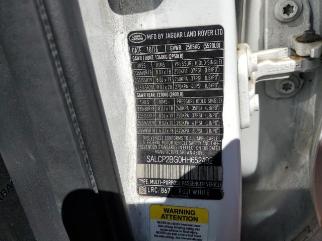 2017 LAND ROVER DISCOVERY - SALCP2BG0HH652492