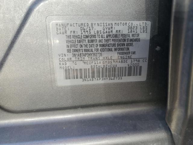 2017 NISSAN SENTRA S - 3N1AB7AP3HY362735