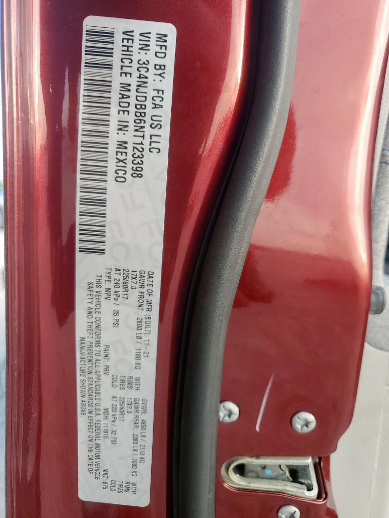 2022 JEEP COMPASS LA 3C4NJDBB6NT123398